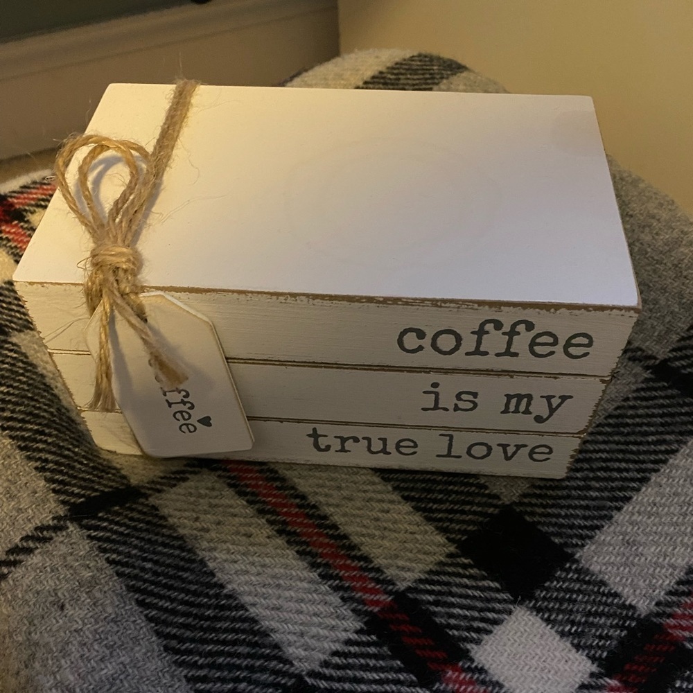 Quill to Paper By Sixtrees COFFEE IS MY TRUE LOVE Decorative Box Sign Made USA
